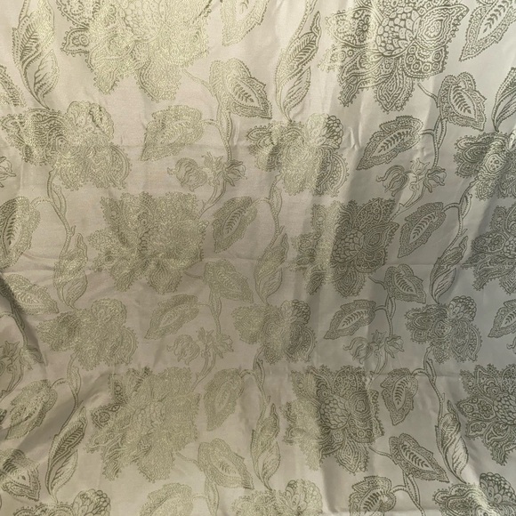 Pier 1 Imports Cream Sage Textured Paisley Grommet Elegant Curtain Panel 50x84” - Picture 5 of 11